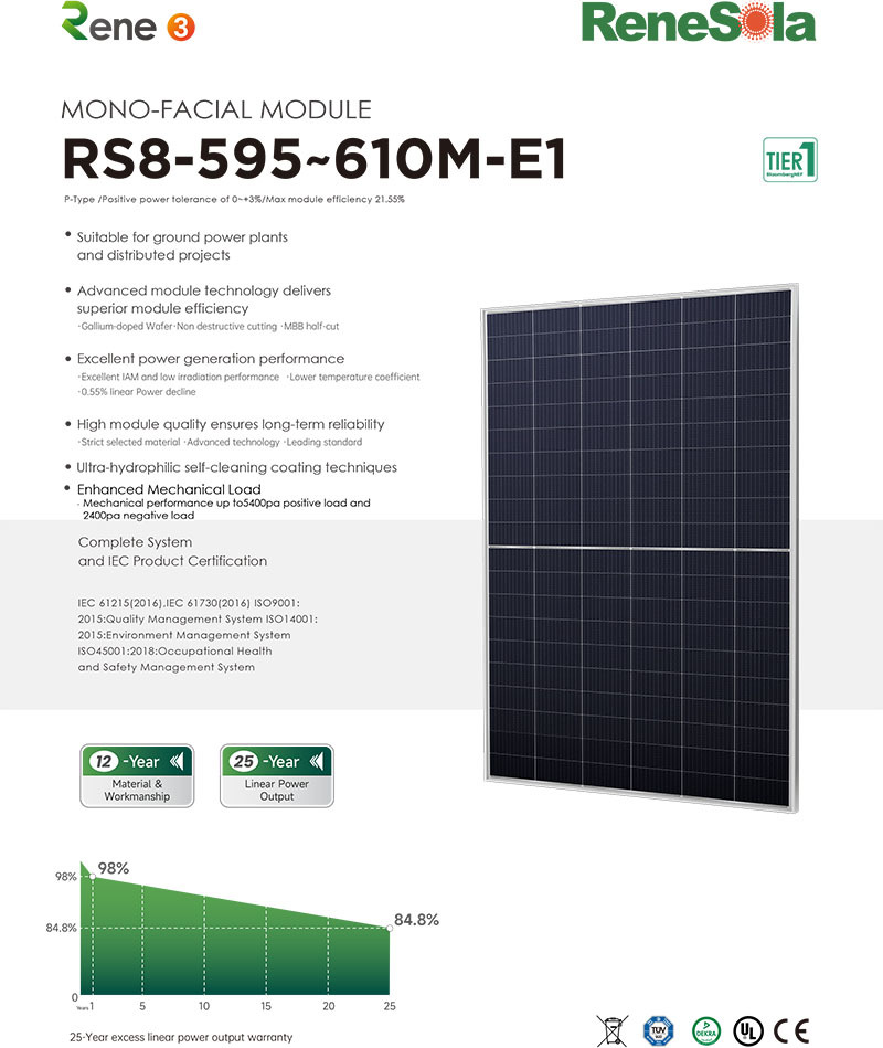 RS8-595~610M(210-120 mono-facial module)