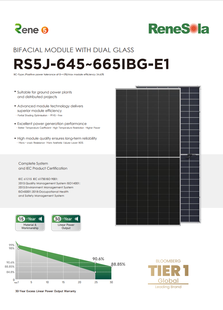 RS5J-645~665IBG(BC bifacial module with dual glass)