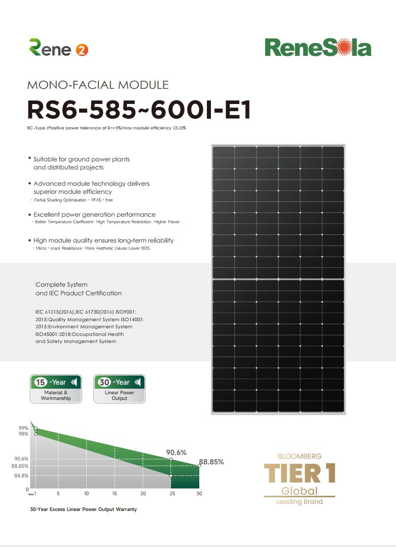 RS6-585-600I(BC mono-facial module)