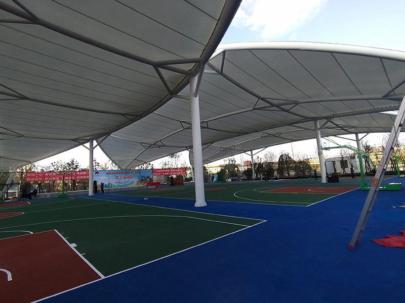 Kunming Caohe Park membrane structure basketball court