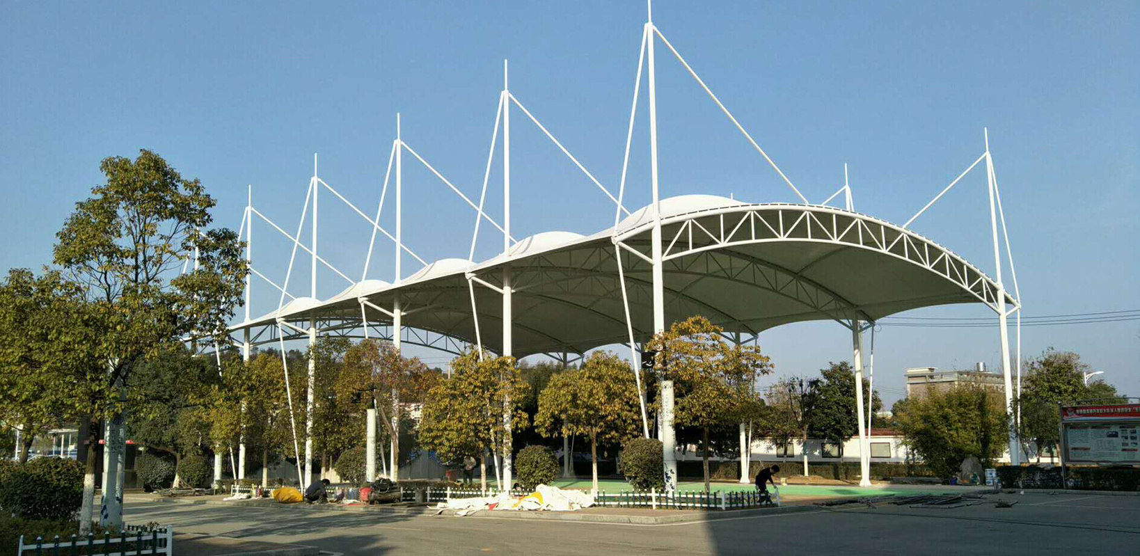Membrane structure basketball court of Jiangxi Jingdezhen high tech fire brigade