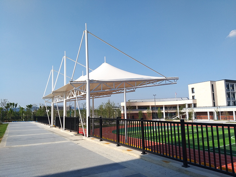 Membrane structure stand in Xuancheng campus of Beijing Normal University (primary school stand)