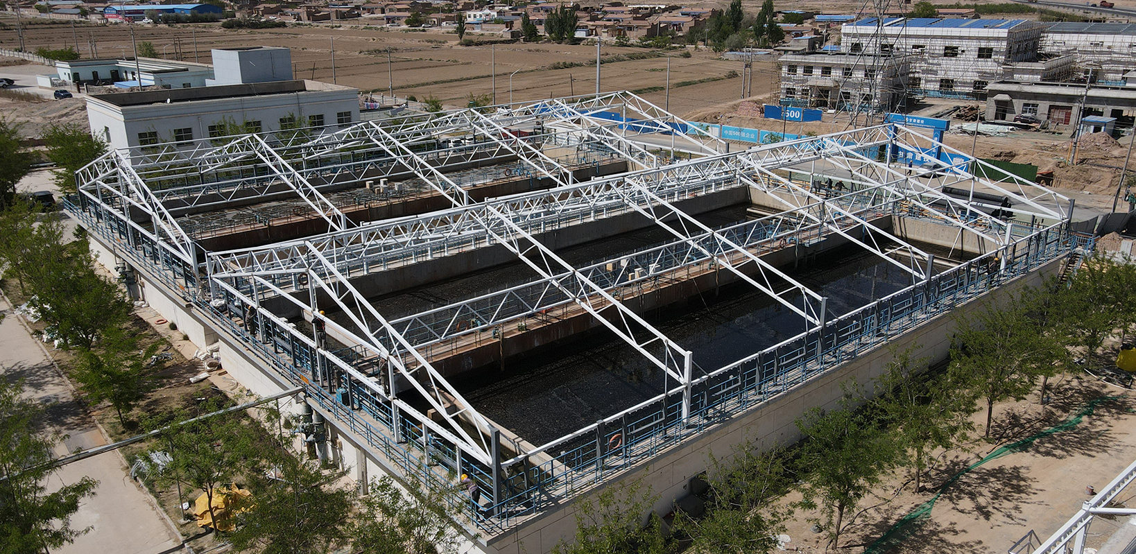 Membrane structure capping of Jingtai sewage treatment plant in Gansu Province
