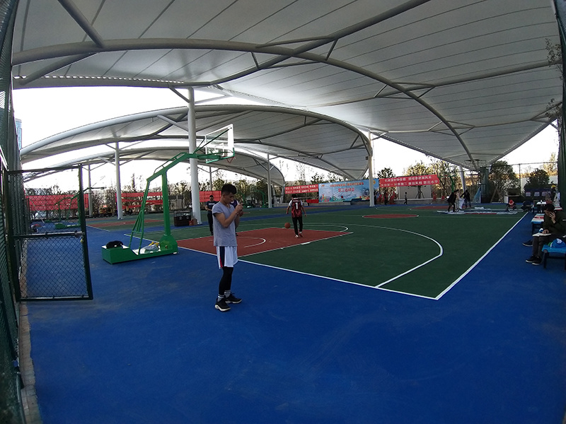 Kunming Caohe Park membrane structure basketball court