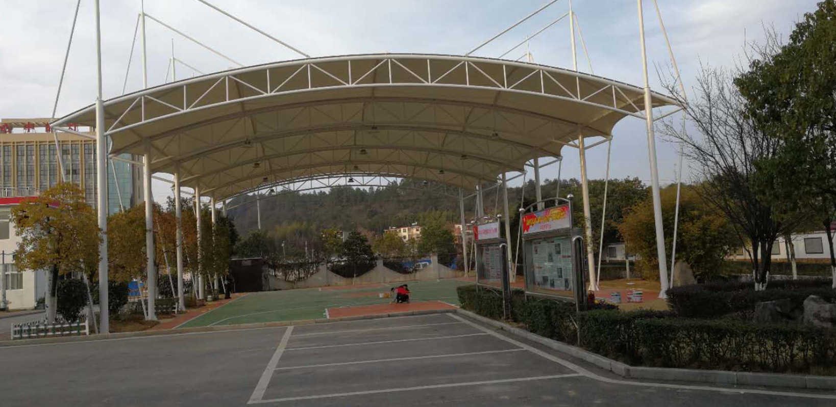 Membrane structure basketball court of Jiangxi Jingdezhen high tech fire brigade