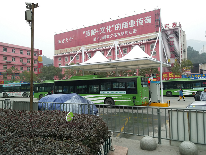 Membrane structure shed of Hubei Shiyan railway station