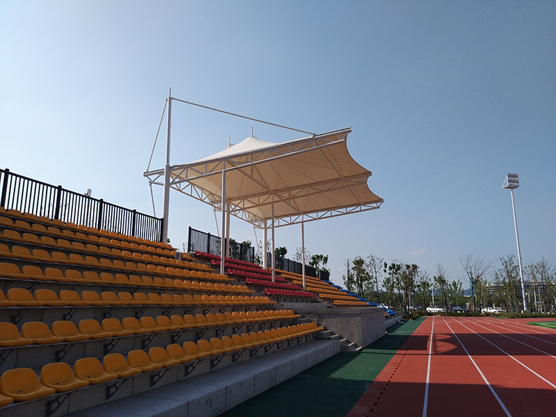 Membrane structure stand in Xuancheng campus of Beijing Normal University (primary school stand)