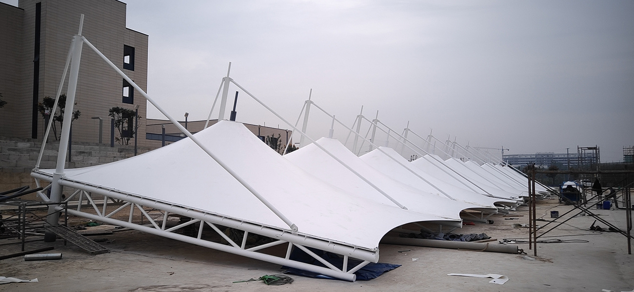 Membrane structure stand in Xuancheng campus of Beijing Normal University (junior high school stand)