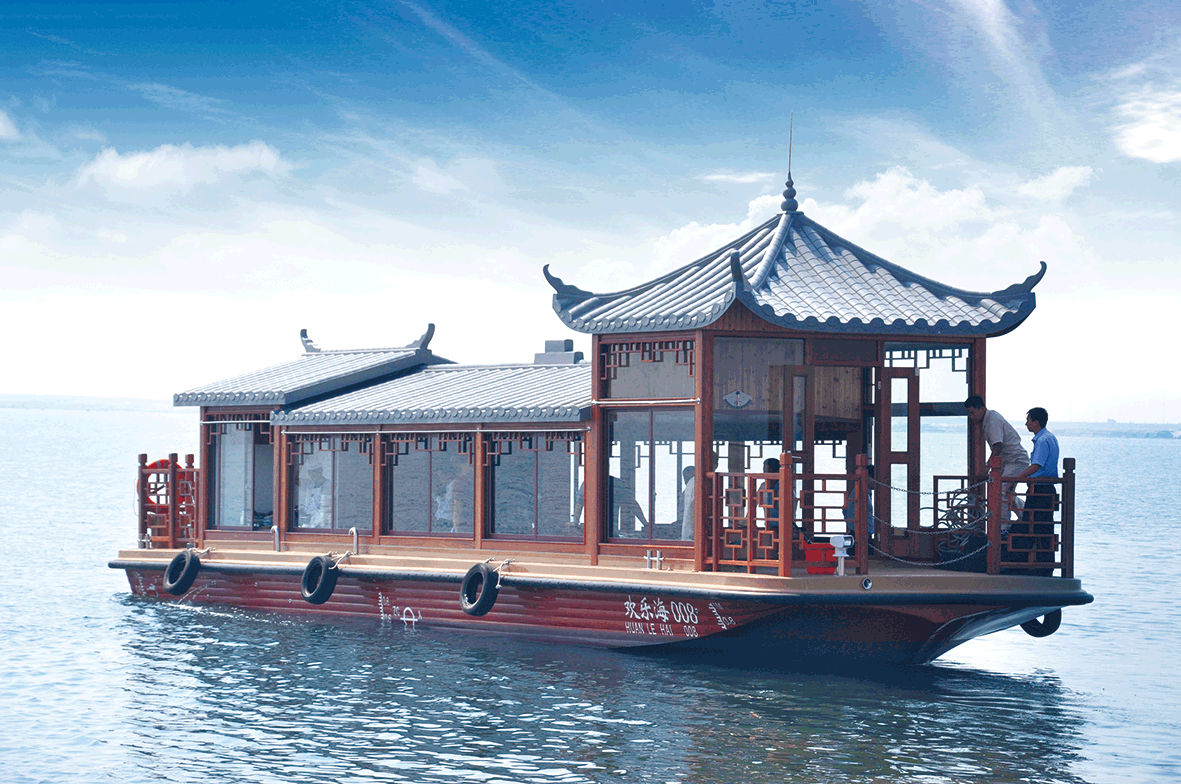 白浪泛舟觅春风——欢乐海仿古画舫船正式营业 白浪泛舟觅春风——欢乐海仿古画舫船正式营业