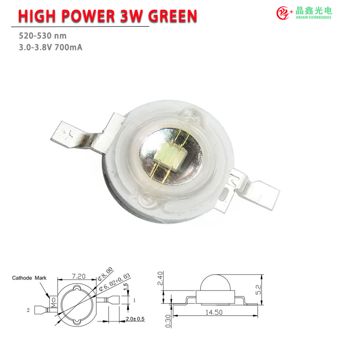 高功率 high power led diode -3W-绿光 green