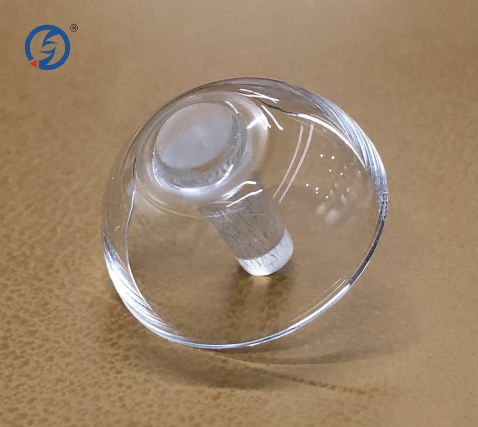 China Manufacturer optical Dia.100~700 mm glass dome with drilling hole on flange