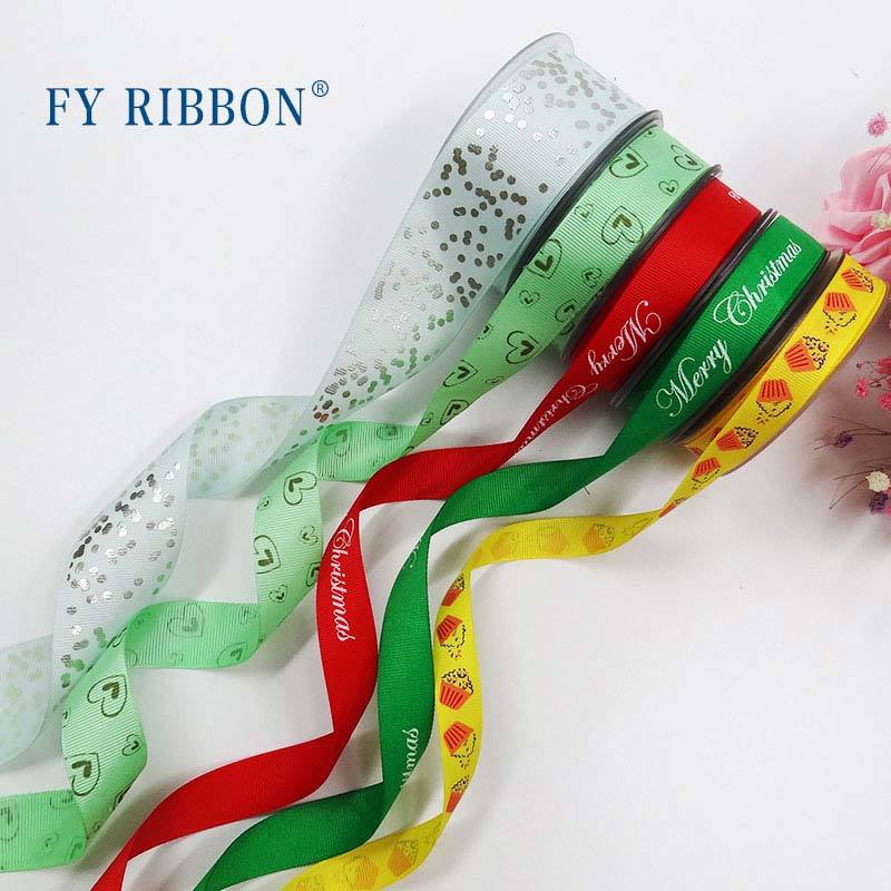 Printed grosgrain ribbon