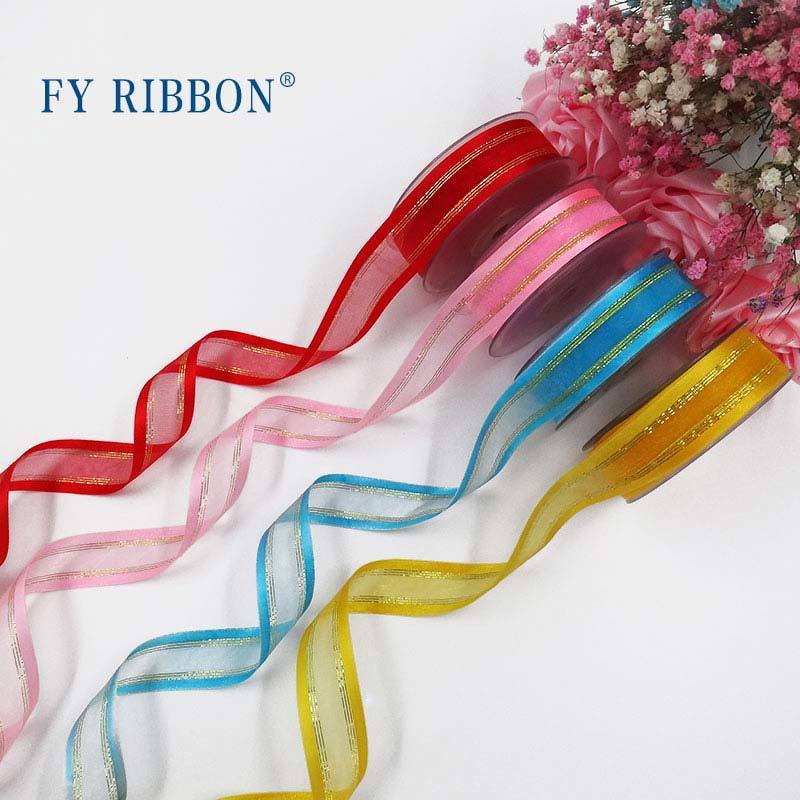 Sheer ribbon with satin ribbon
