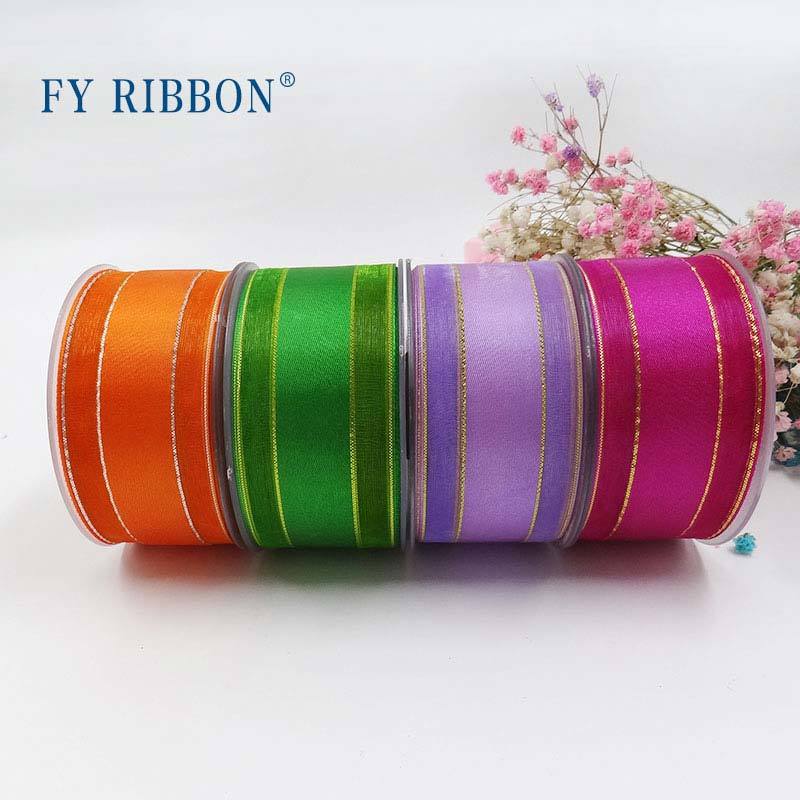 Satin ribbon with organza edge