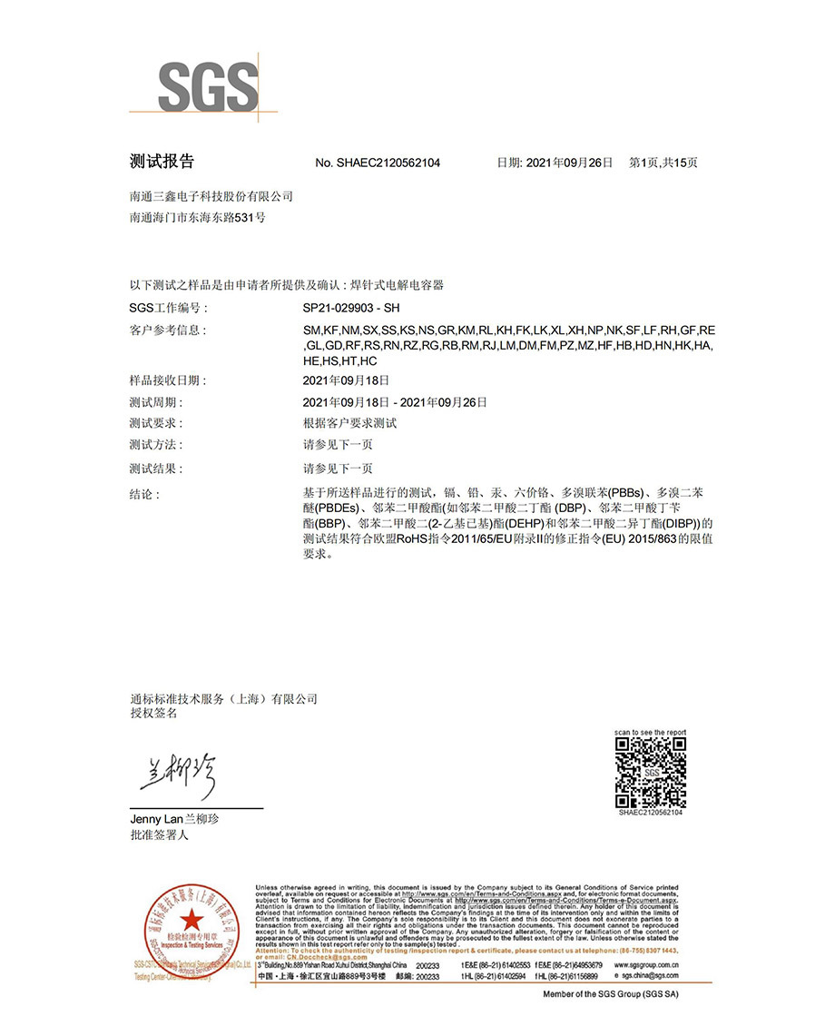 焊針式ROHS報告
