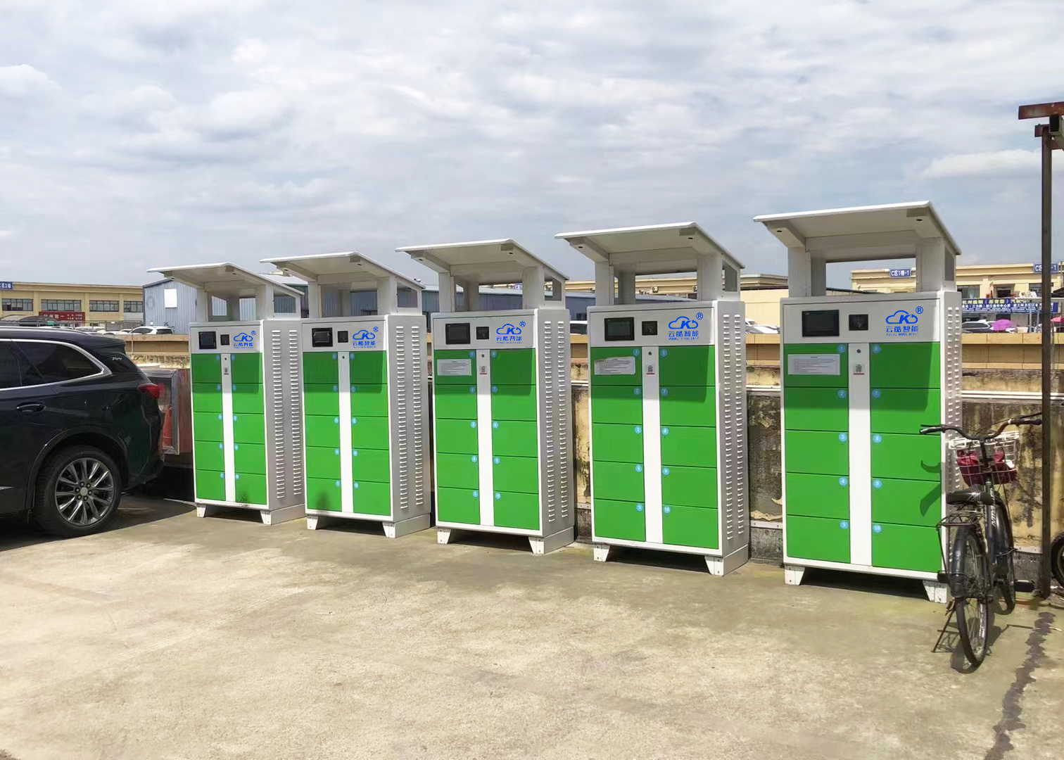 Guangzhou Luoyong Association installed electric vehicle intelligent charging cabinet case