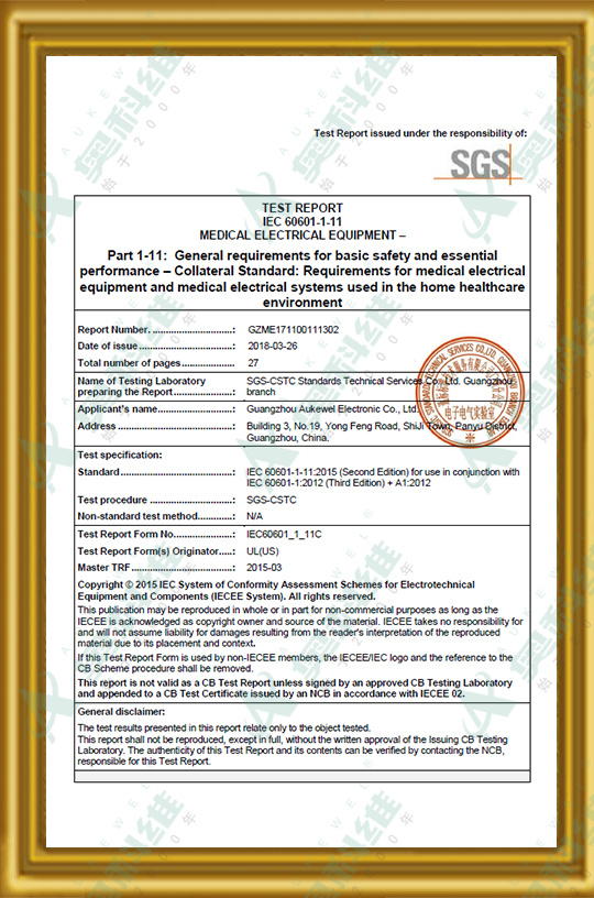 SGS International Medical Device Certificate (2)