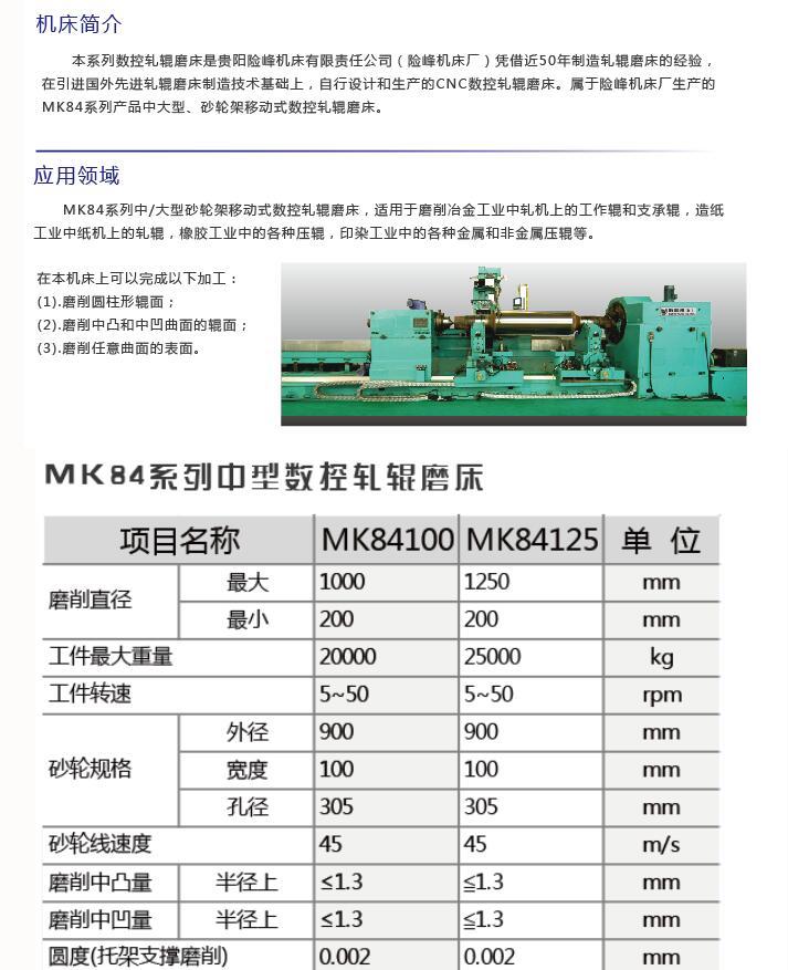 MK84中大型数控轧辊磨床