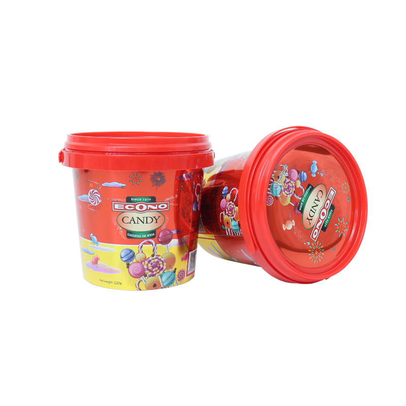 Ice cream bucket 450ml food grade plastic packaging tub with lid cotton candy bucket food bucket