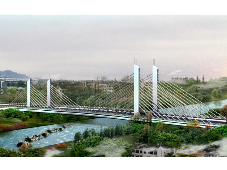 Wuxi Cable-stayed Bridge renderings