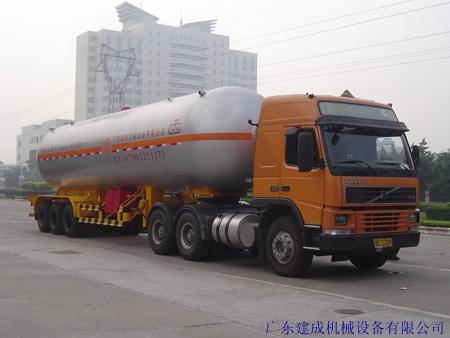 Liquefied gas transport semi-trailer