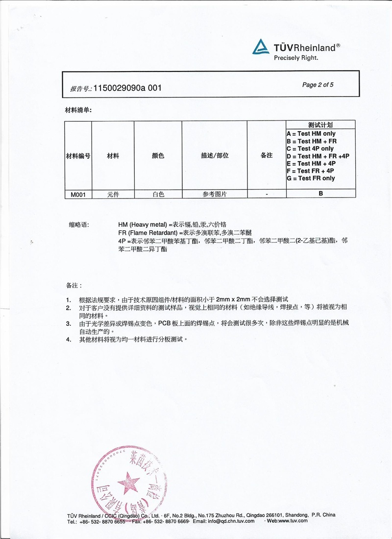 绿色无毒化检测报告2页