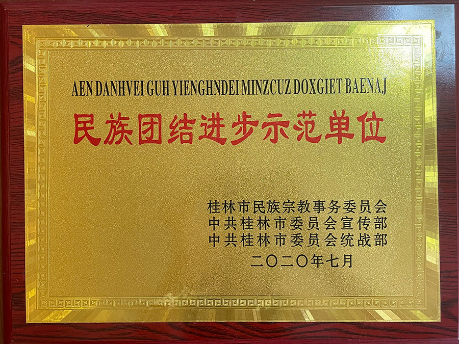 民族團結進步示范單位