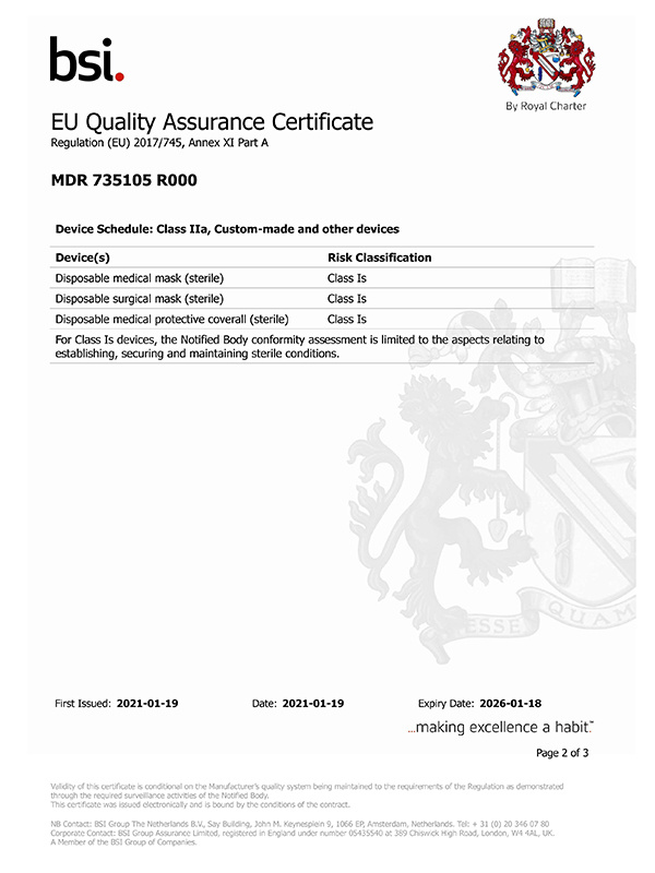EU Quality Assurance Certificate