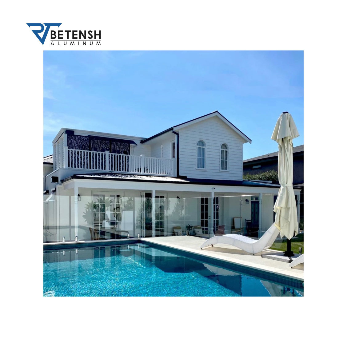 safety frameless tempered glass fence railing system with aluminum U channel for deck and balcony