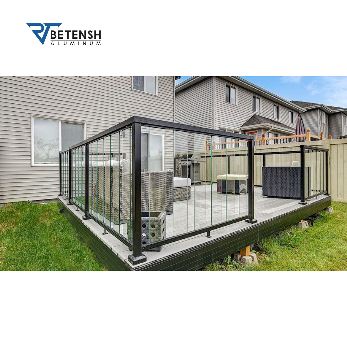 Glass Balcony U Channel Railing Pool Glass Railing