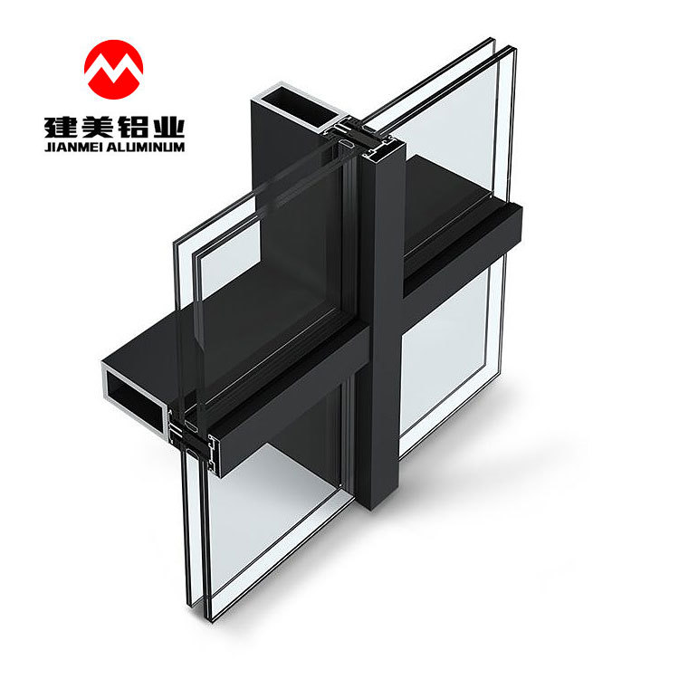 Customized aluminum extruded profile for curtain wall curtain blinds with anodizing
