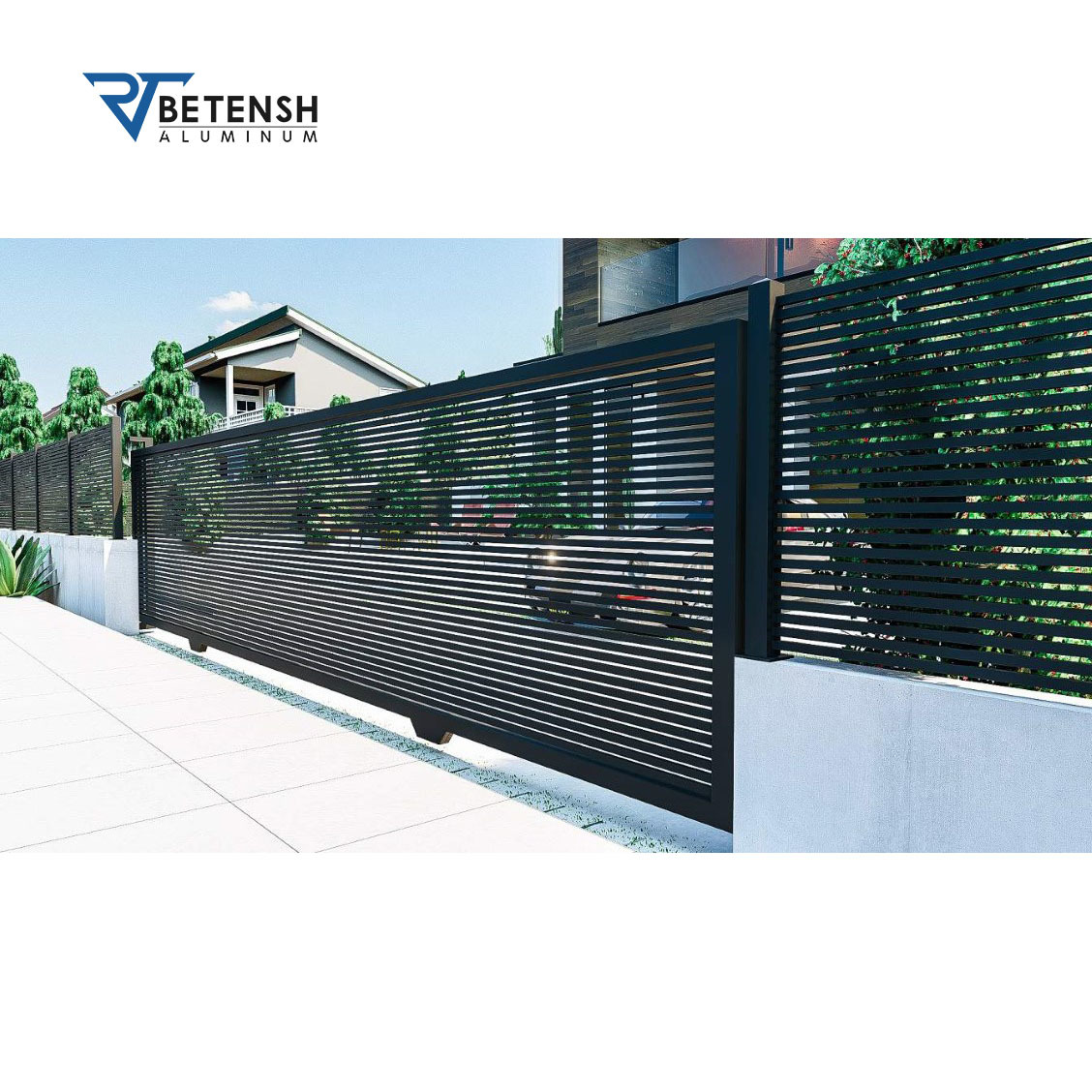 Modern Design Courtyard Garden Villa Sliding Aluminum Driveway Gates