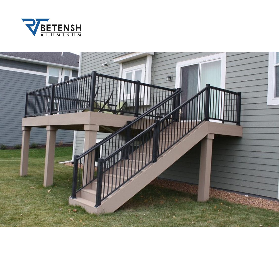 Waterproof Fence Outdoor Garden Deck Railing Aluminum Stair Railing