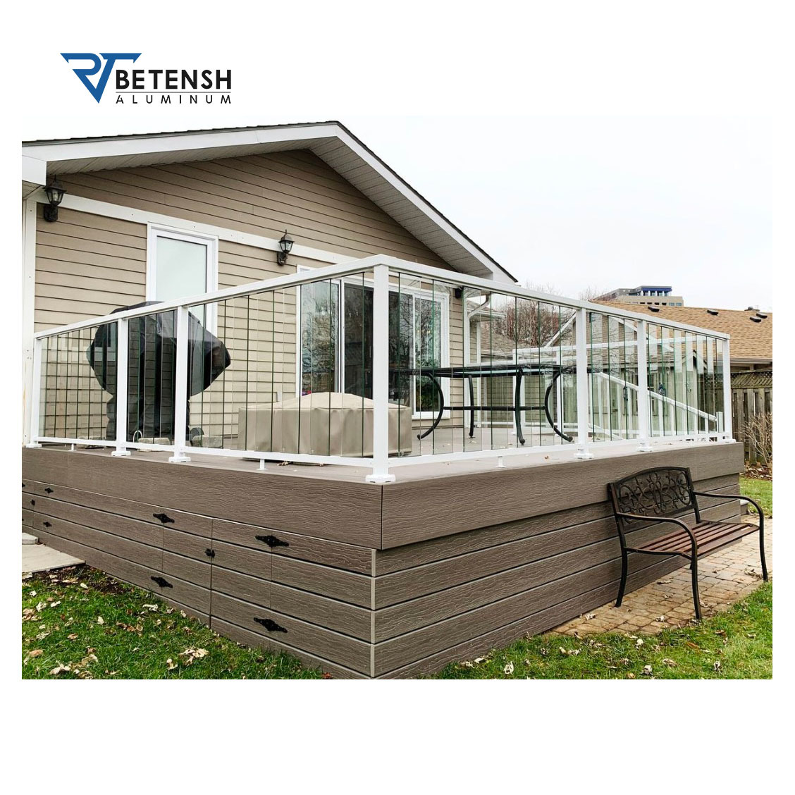 Wholesale Customized Outdoor Balustrade Balcony Staircase Aluminum Glass Railing