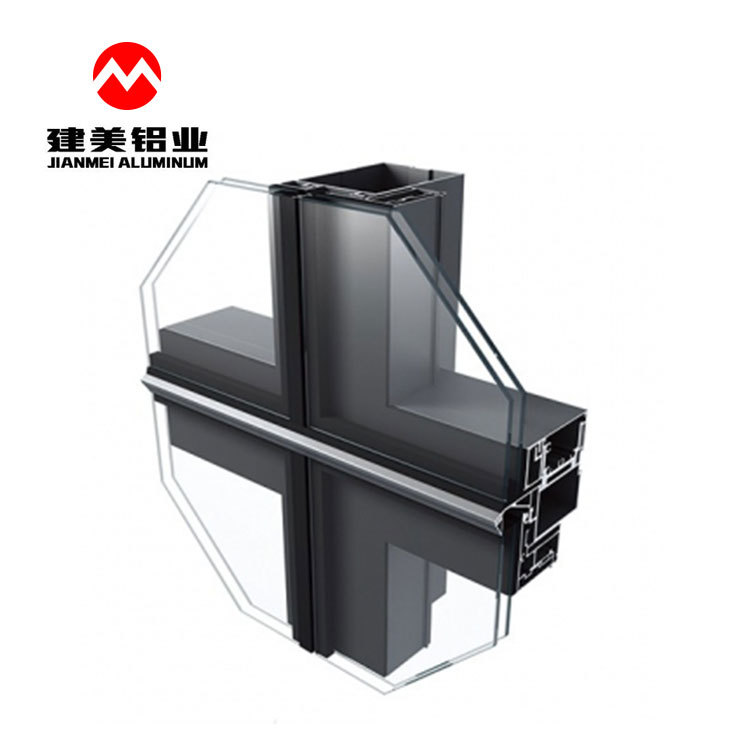 Aluminum extrusion profile for curtain wall construction material