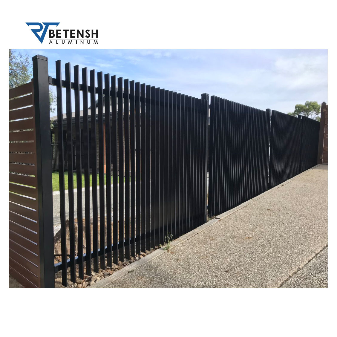 Betensh Adjustable Cheap No Dig Outdoor Fence Slat Panels
