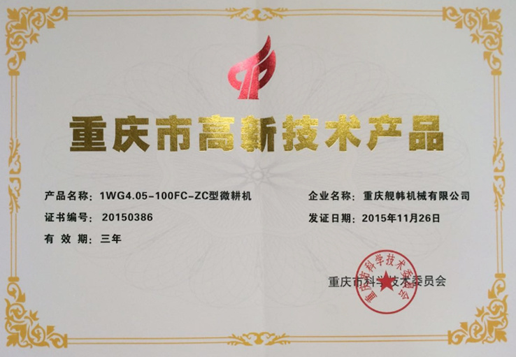 重慶市高新技術產品1WG4.05-100FC-ZC