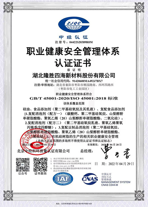 Occupational Health Certification Chinese Version