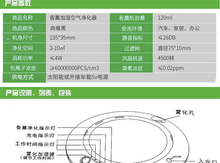 车载空气净化器（KJ20F-X008）