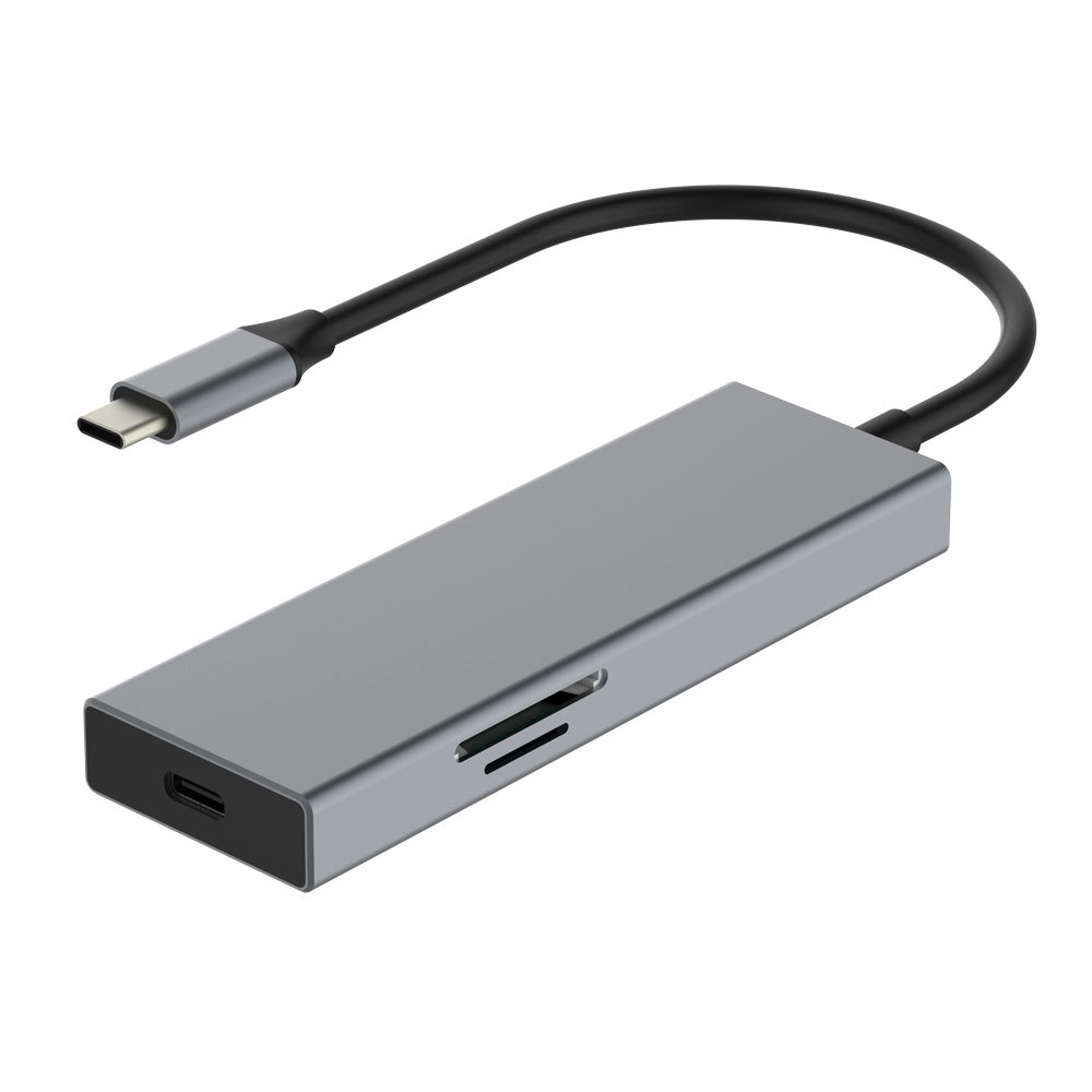 3 端口 3.0 USB C 集线器转以太网千兆 RJ45 LAN 适配器灰色