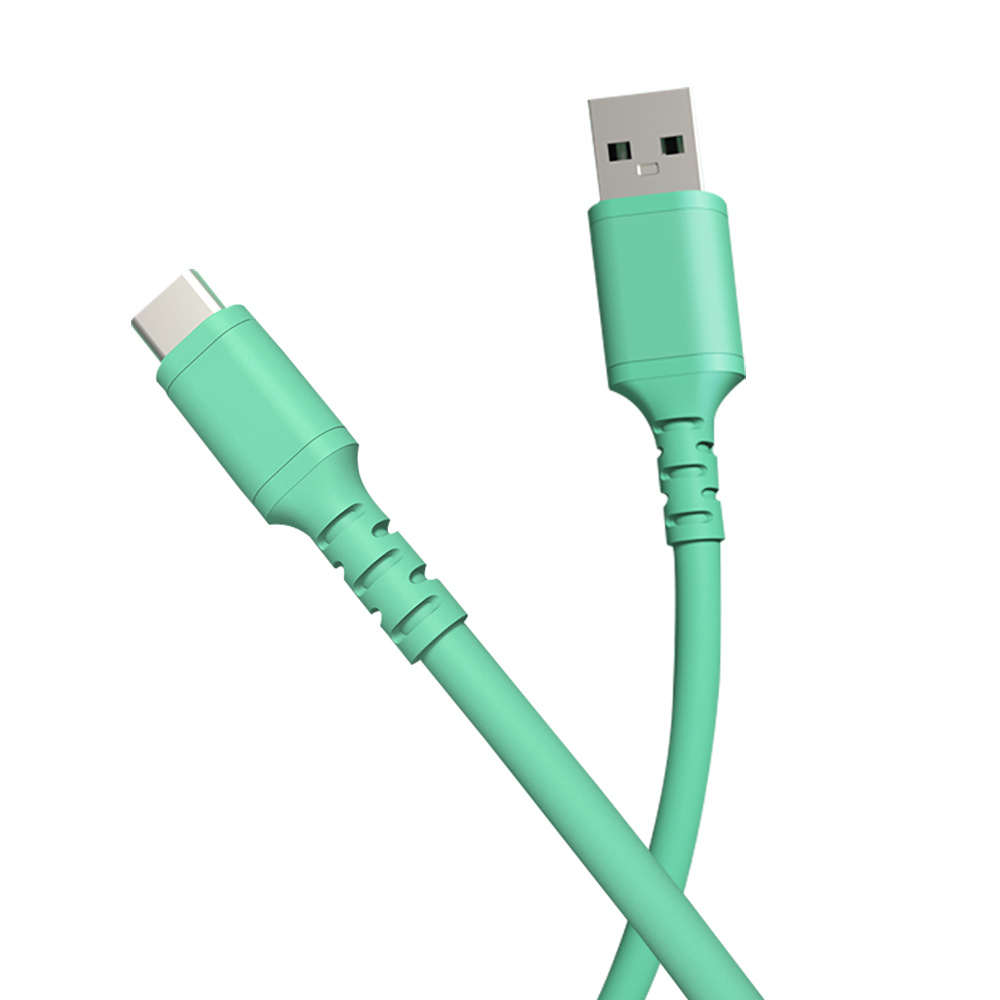 硅胶 C 型转 USB A 电缆，3A 6 英尺快速充电电缆，适用于 Android