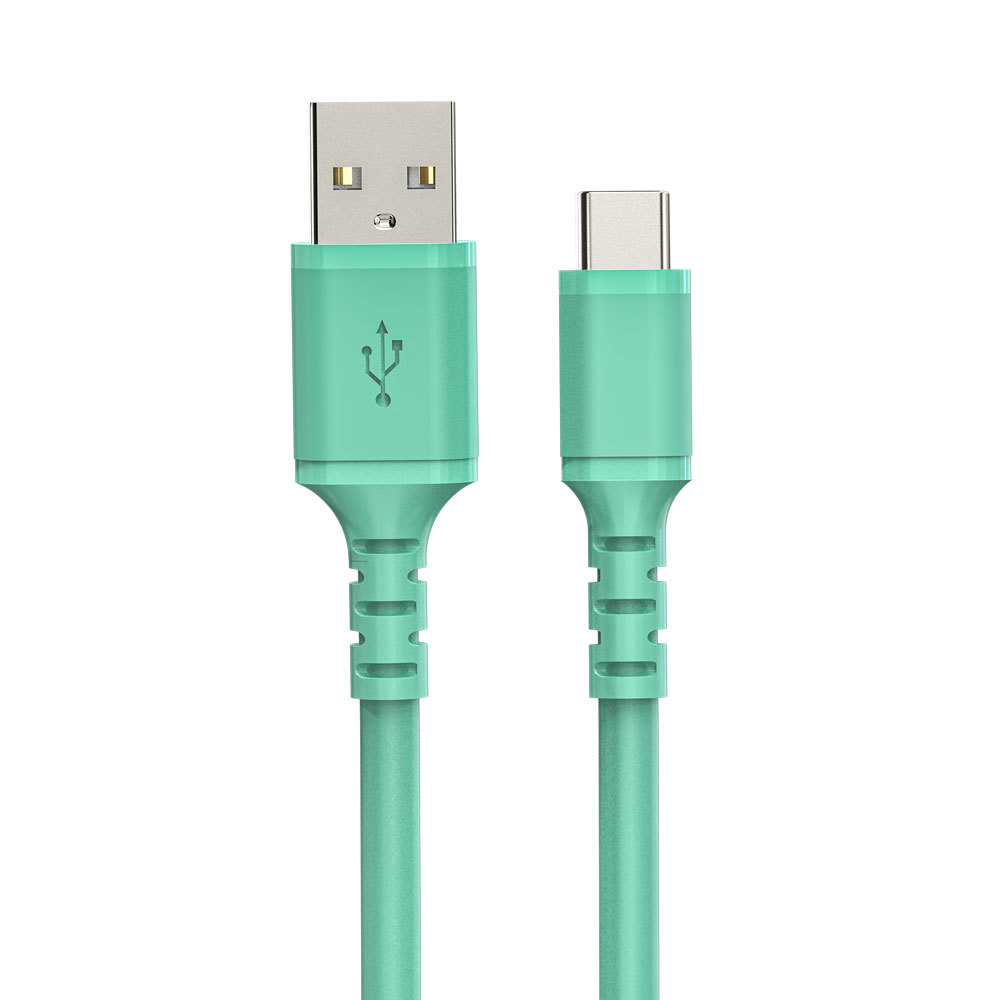 硅胶 C 型转 USB A 电缆，3A 6 英尺快速充电电缆，适用于 Android