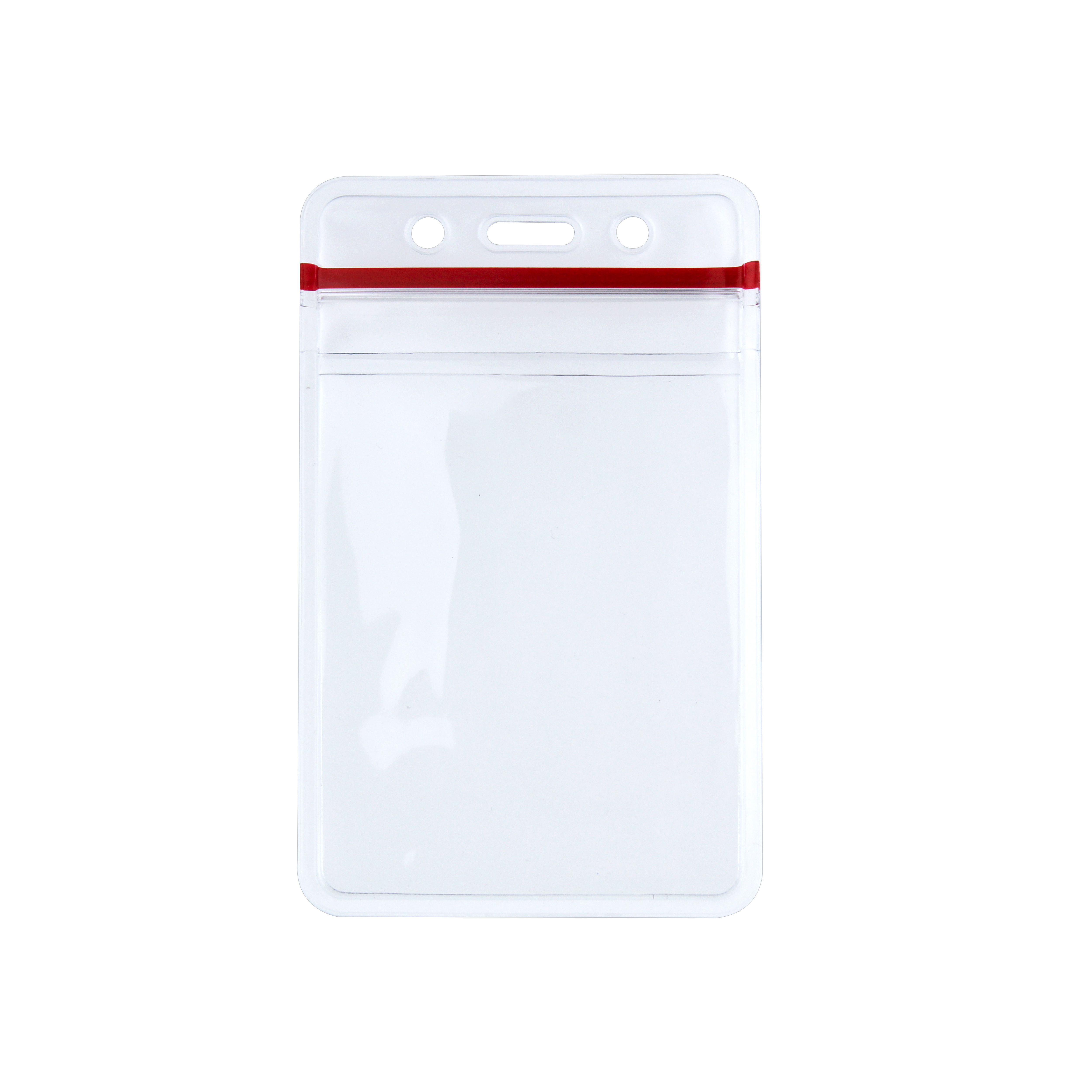 (H1815-1110) Clear Vinyl Vertical Badge Holder W/ Resealable Top