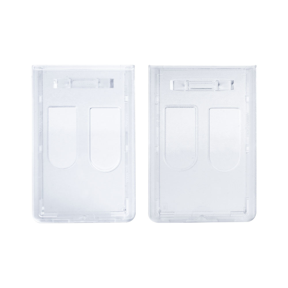 (H1840-6550) Rigid Wear™ Vertical 2-Card Badge Holder with Slot, 2.38" x 3.5"