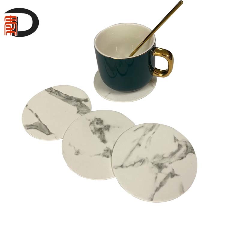 Manufacturers custom coaster PU leather tea cup insulation pad anti-scalding non-slip placemat hotel restaurant round coaster