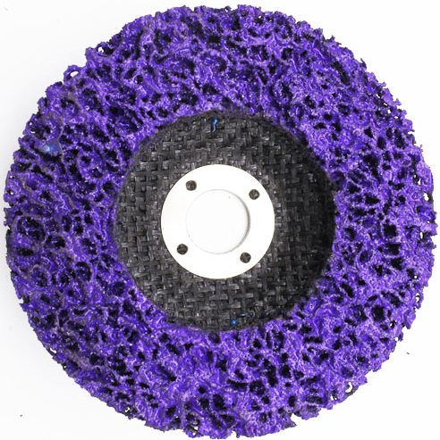 Фиолетовое стекловолокно, поддерживающее абразивный диск для удаления краски