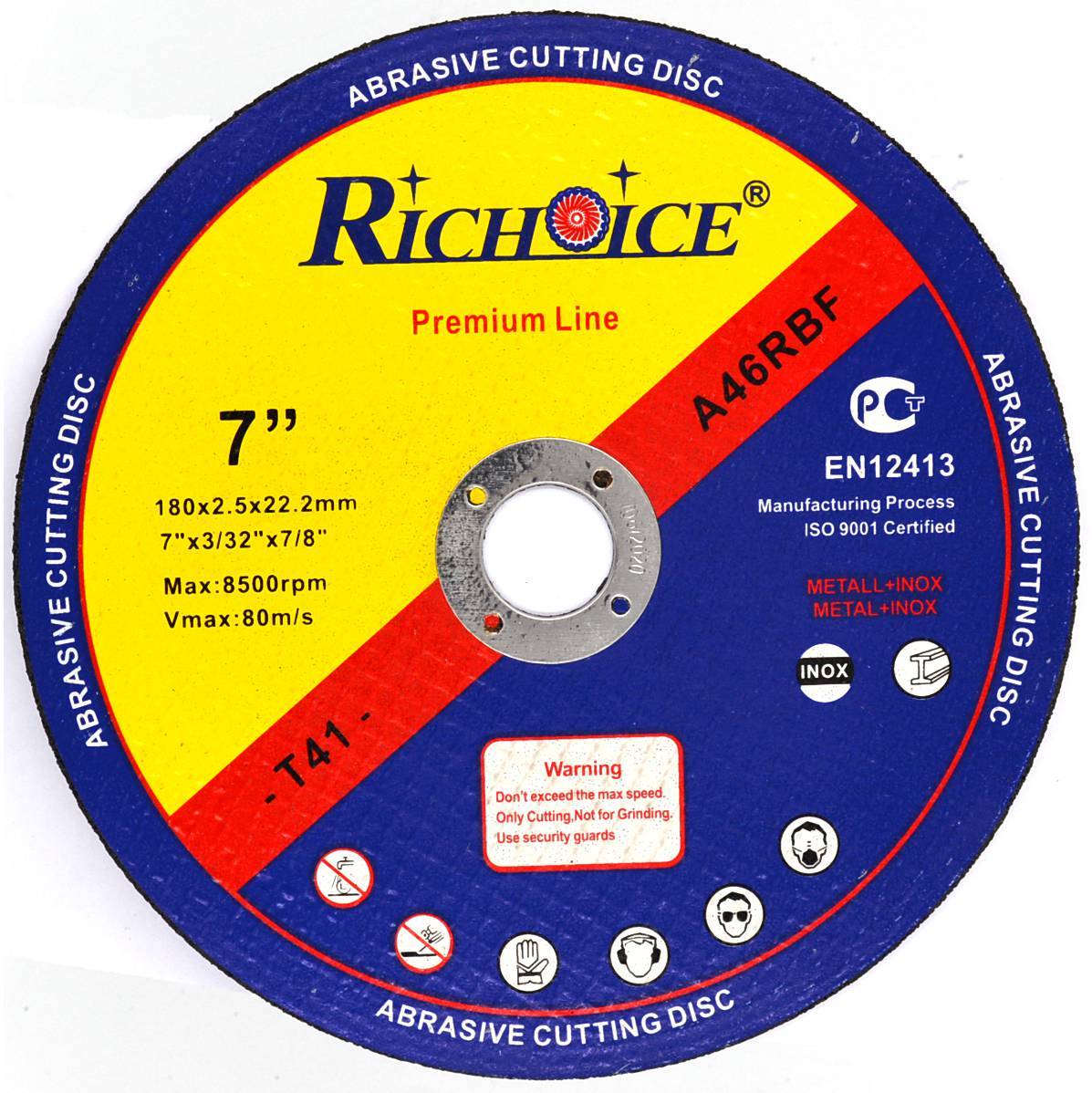 Abrasive cutting disc 180*1.6*22.23mm 7inch for Metal