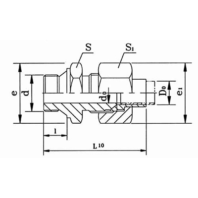 擴(kuò)口式端直通管接頭JB/ZQ5625.1-85