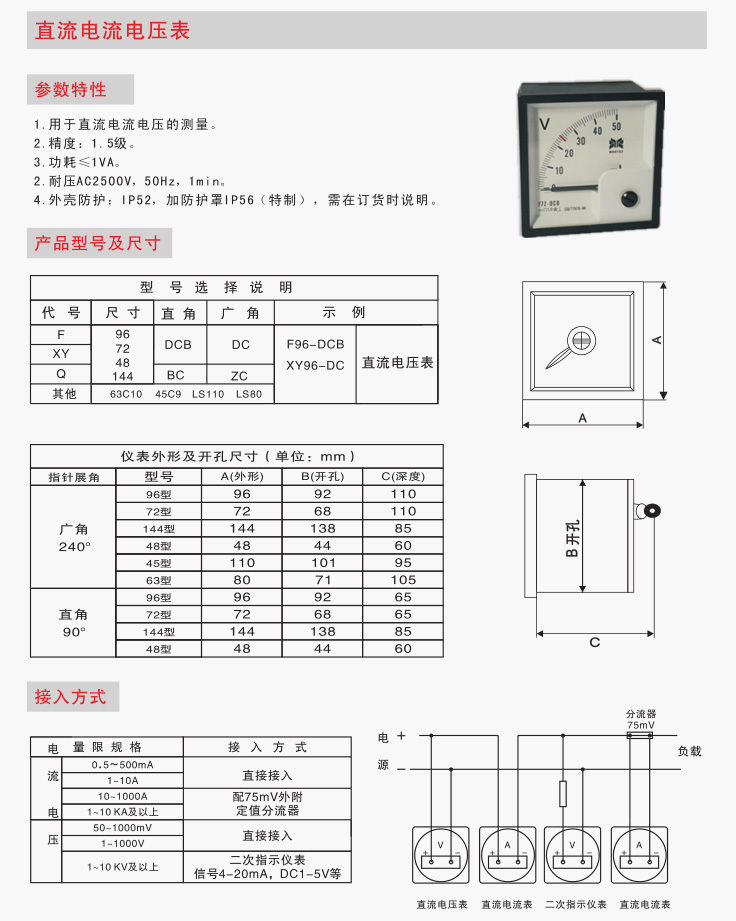 直流電流電壓表