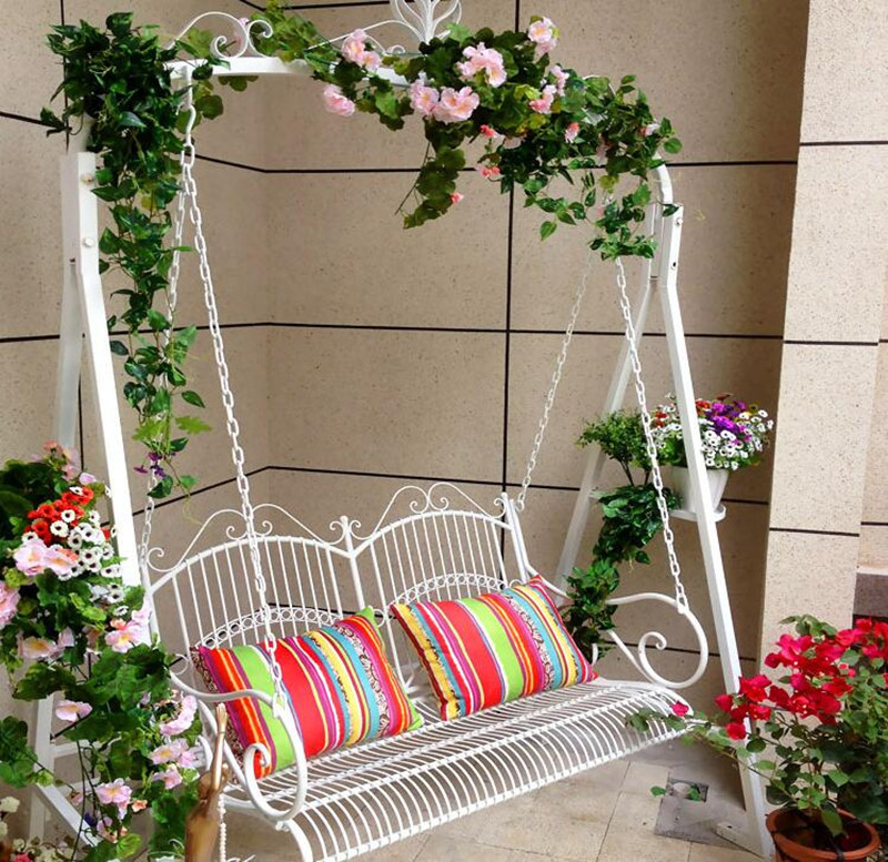 Wrought Iron Leisure Swing for Outdoor and Balcony